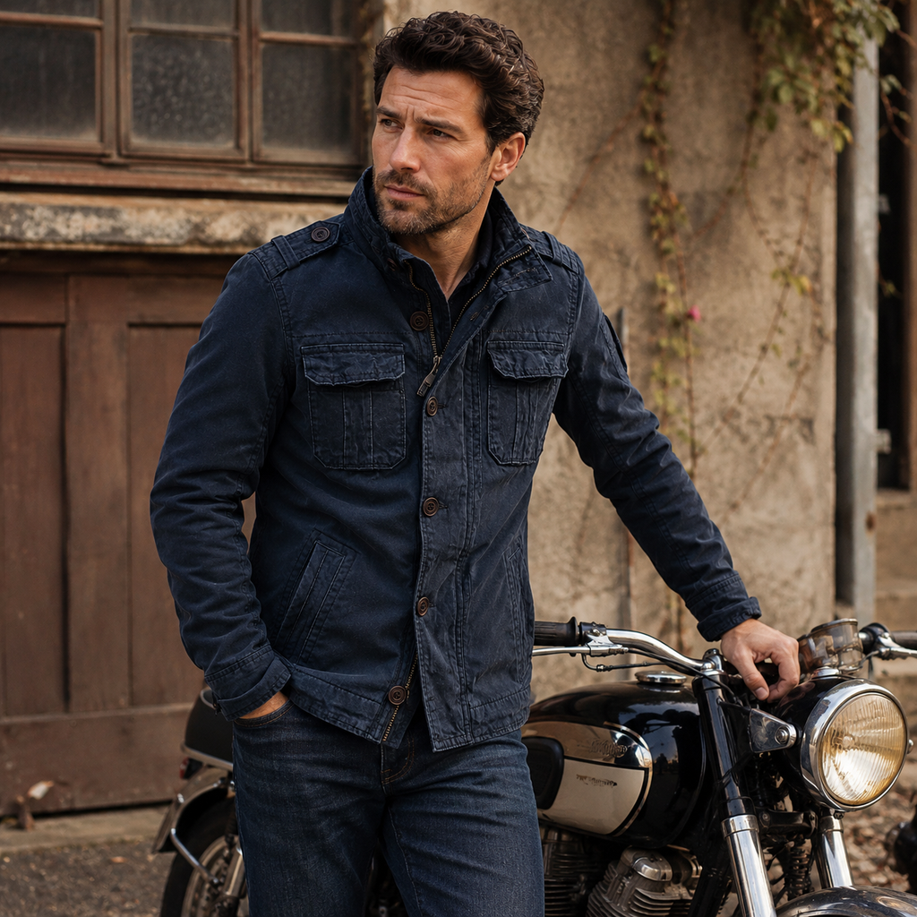 Herren Utility-Jacke mit strukturierter Passform und praktischen Taschen | J&B - 16 - Jasminaboutique.com
