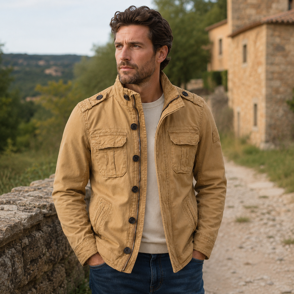 Herren Utility-Jacke mit strukturierter Passform und praktischen Taschen | J&B - 17 - Jasminaboutique.com