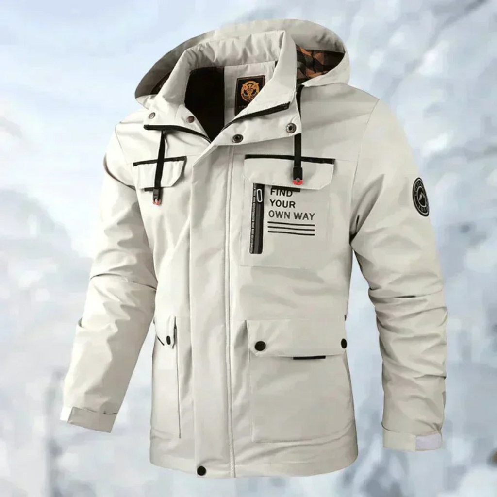 Winterjacke Herren mit abnehmbarer Kapuze und vielseitigen Taschen | J&B - 5 - Jasminaboutique.com