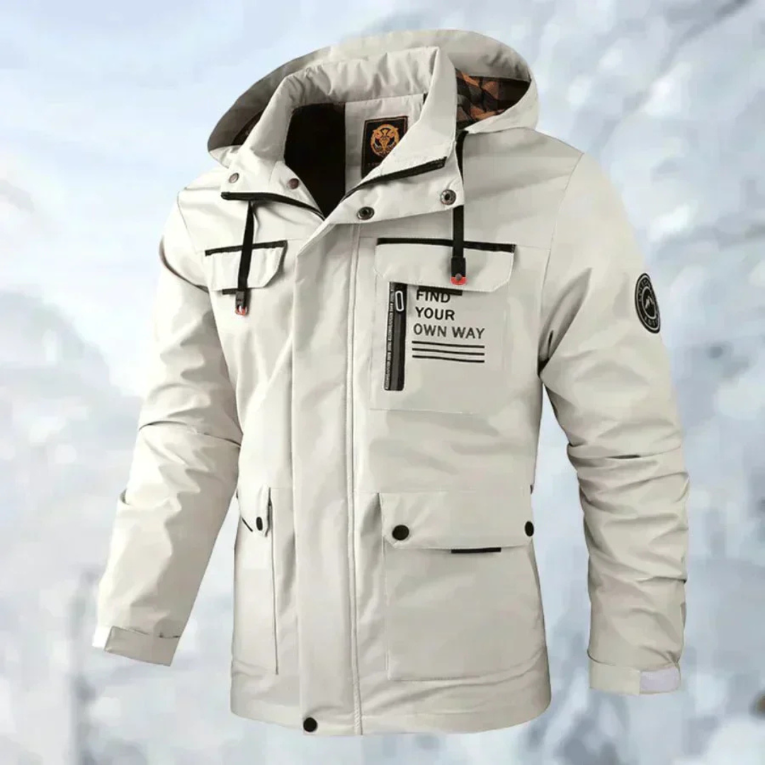Winterjacke Herren mit abnehmbarer Kapuze und vielseitigen Taschen | J&B - 5 - Jasminaboutique.com