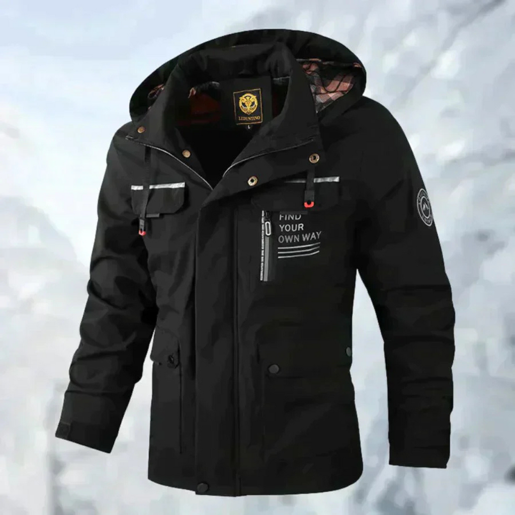 Winterjacke Herren mit abnehmbarer Kapuze und vielseitigen Taschen | J&B - 6 - Jasminaboutique.com