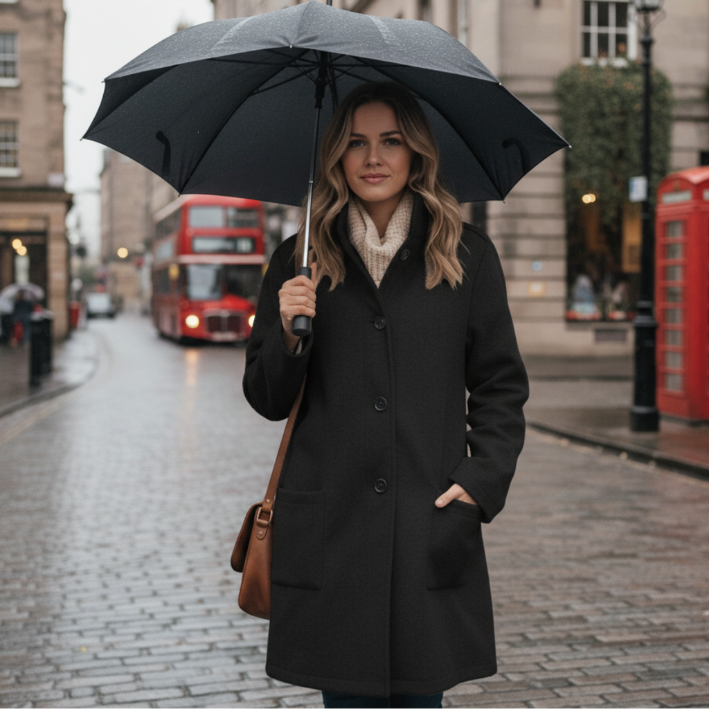 Damenmantel in eleganter Longline-Passform mit praktischen Taschen | J&B - 4 - Jasminaboutique.com