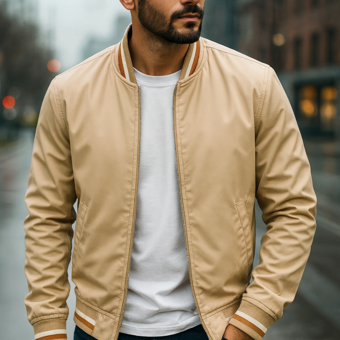 Bomberjacke Herren mit sportlichem Look und praktischen Streifen | J&B - 1 - Jasminaboutique.com