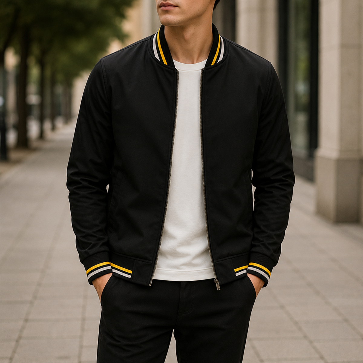 Bomberjacke Herren mit sportlichem Look und praktischen Streifen | J&B - 9 - Jasminaboutique.com