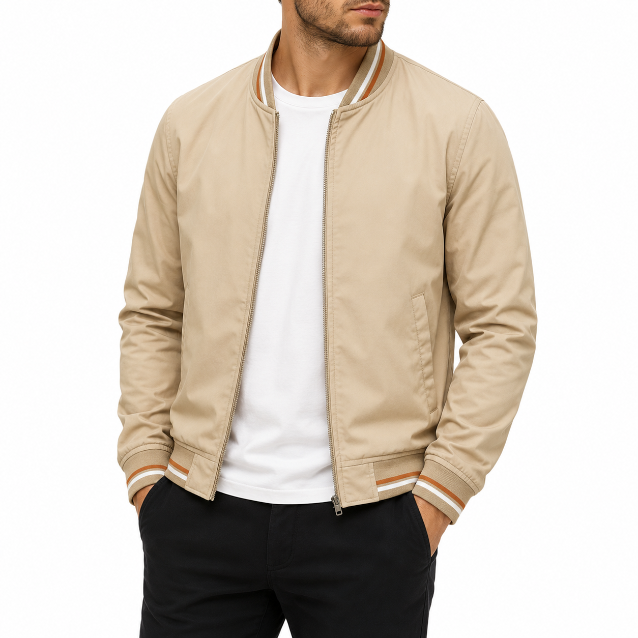 Bomberjacke Herren mit sportlichem Look und praktischen Streifen | J&B - 16 - Jasminaboutique.com