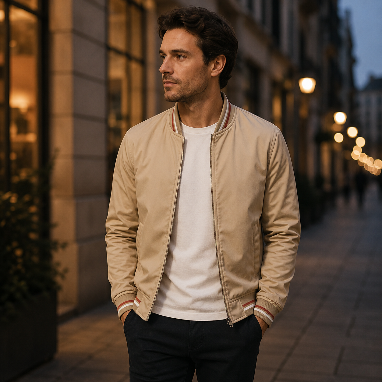 Bomberjacke Herren mit sportlichem Look und praktischen Streifen | J&B - 18 - Jasminaboutique.com