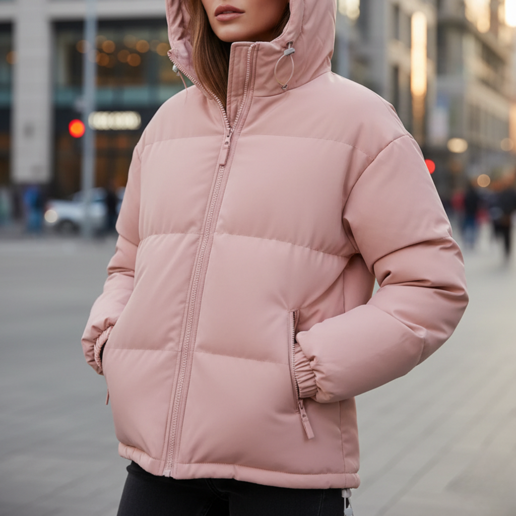 Damen Steppjacke mit Kapuze und Reißverschluss | J&B - 1 - Jasminaboutique.com