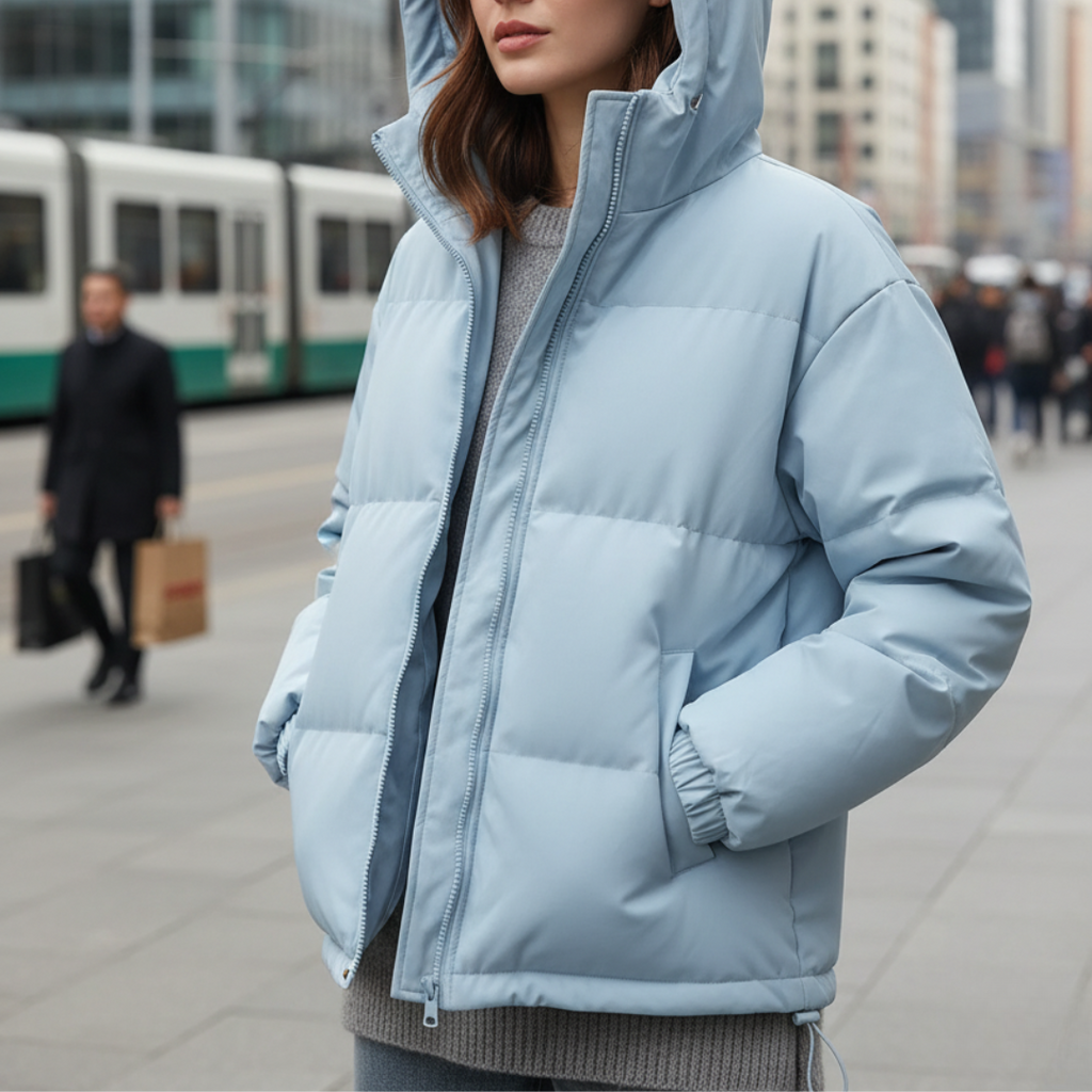 Damen Steppjacke mit Kapuze und Reißverschluss | J&B - 5 - Jasminaboutique.com