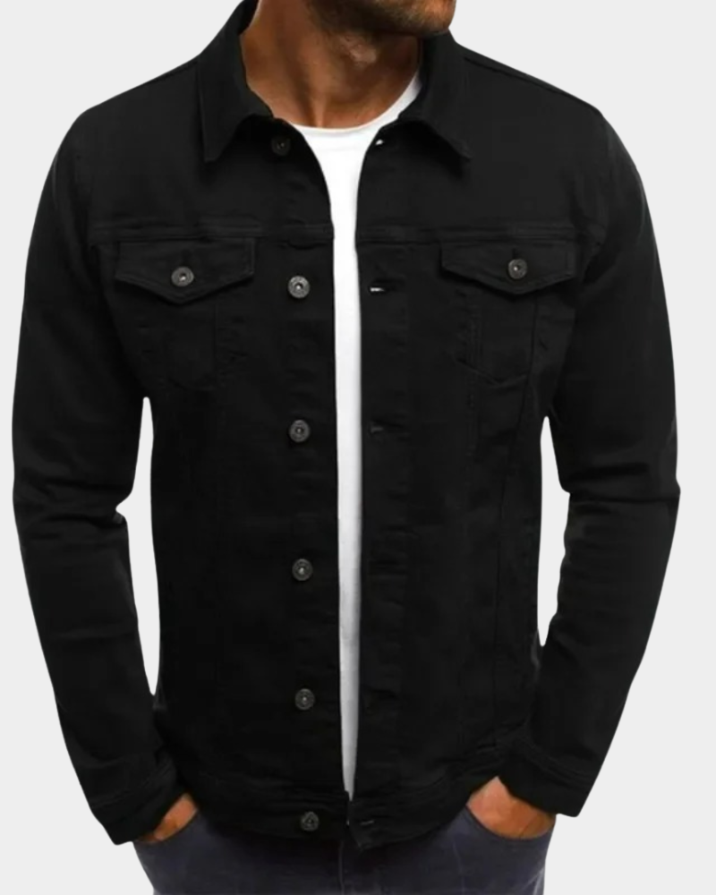 Jeansjacke Herren, klassische Passform mit Brusttaschen | J&B - 2 - Jasminaboutique.com