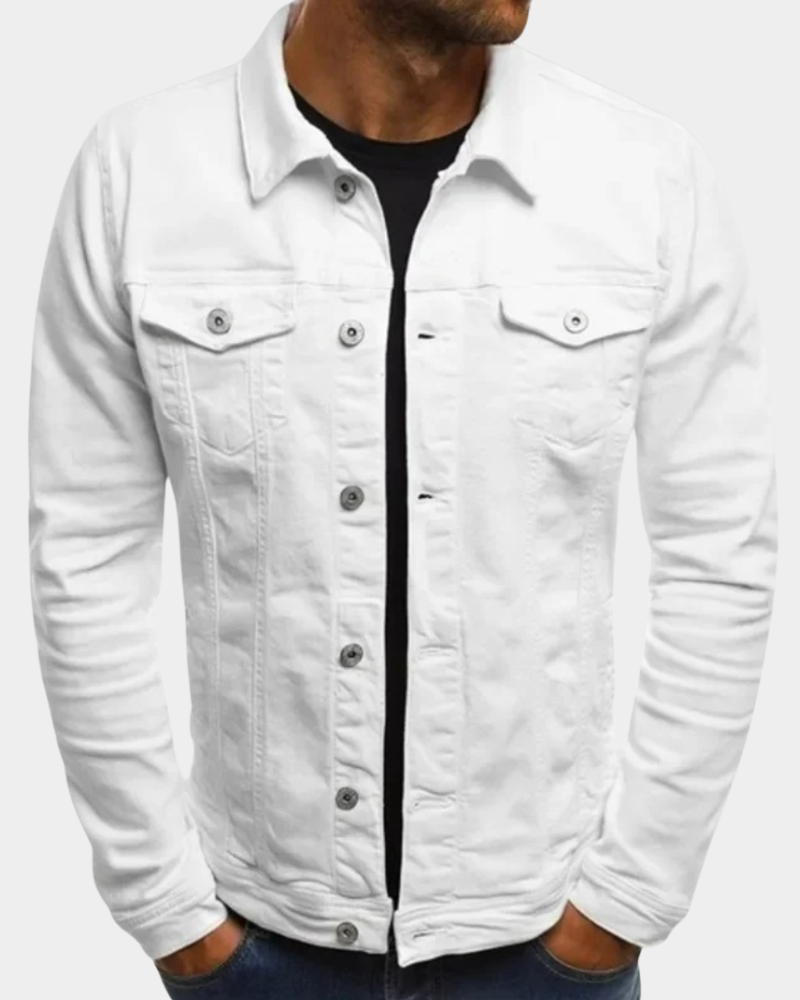Jeansjacke Herren, klassische Passform mit Brusttaschen | J&B - 5 - Jasminaboutique.com