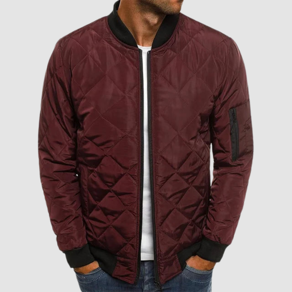 Bomberjacke Herren, gesteppt, mit Reißverschluss und lässiger Passform | J&B - 2 - Jasminaboutique.com