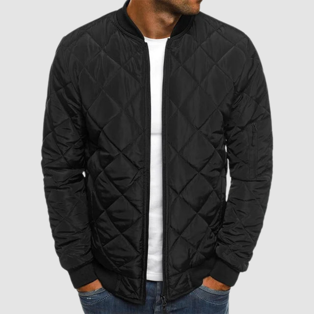 Bomberjacke Herren, gesteppt, mit Reißverschluss und lässiger Passform | J&B - 3 - Jasminaboutique.com
