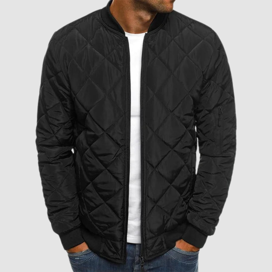 Bomberjacke Herren, gesteppt, mit Reißverschluss und lässiger Passform | J&B - 3 - Jasminaboutique.com
