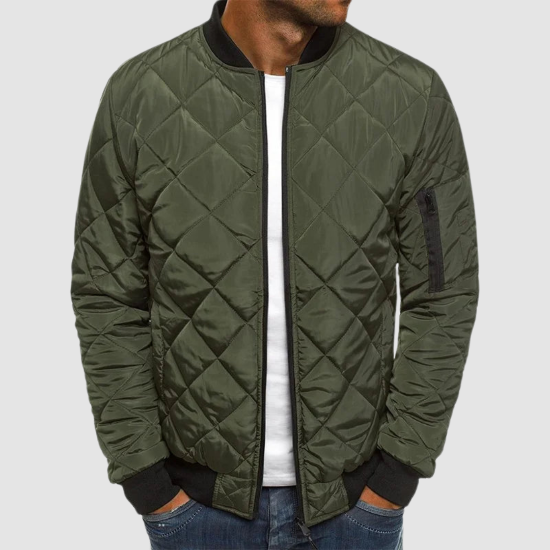 Bomberjacke Herren, gesteppt, mit Reißverschluss und lässiger Passform | J&B - 4 - Jasminaboutique.com