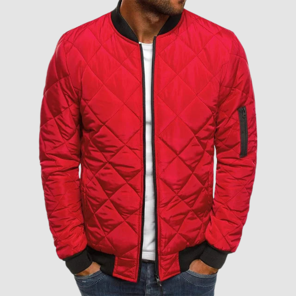 Bomberjacke Herren, gesteppt, mit Reißverschluss und lässiger Passform | J&B - 5 - Jasminaboutique.com