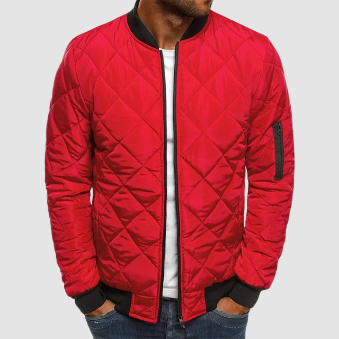 Bomberjacke Herren, gesteppt, mit Reißverschluss und lässiger Passform | J&B - 5 - Jasminaboutique.com