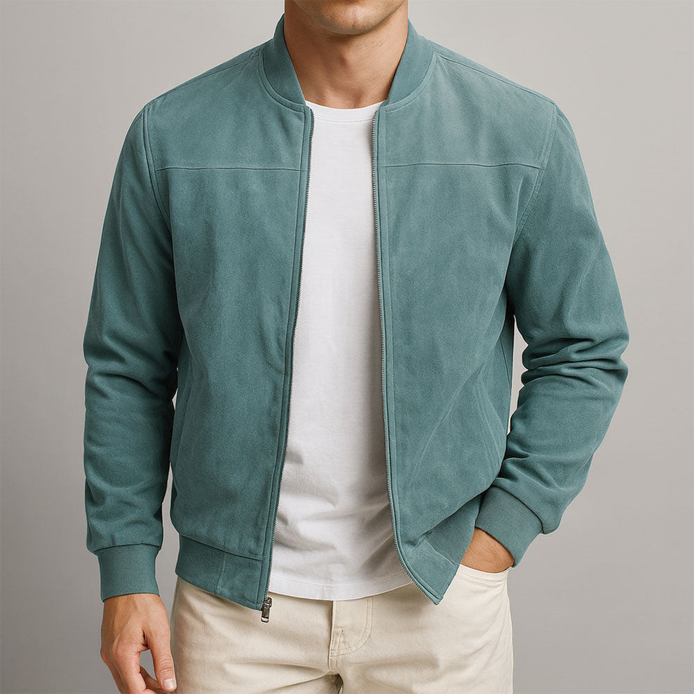 Herren Bomberjacke mit Reißverschluss und lässigem Schnitt | A&B - 2 - Annoboutique