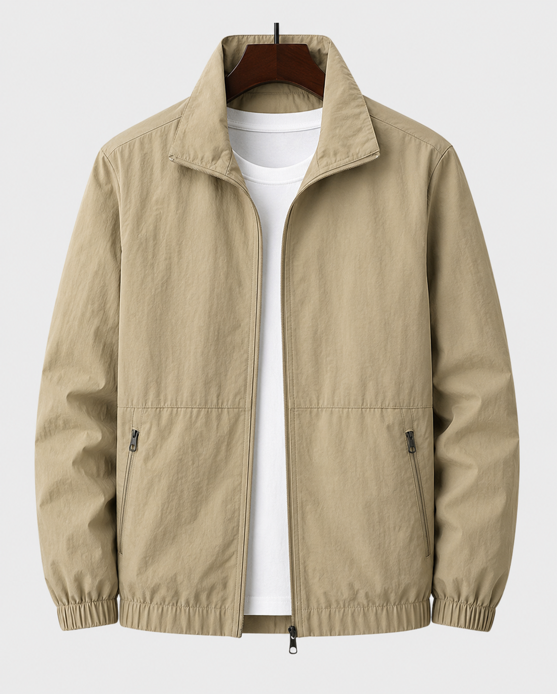 Leichte Herrenjacke mit Stehkragen und Reißverschlusstaschen | J&B - 1 - Jasminaboutique.com