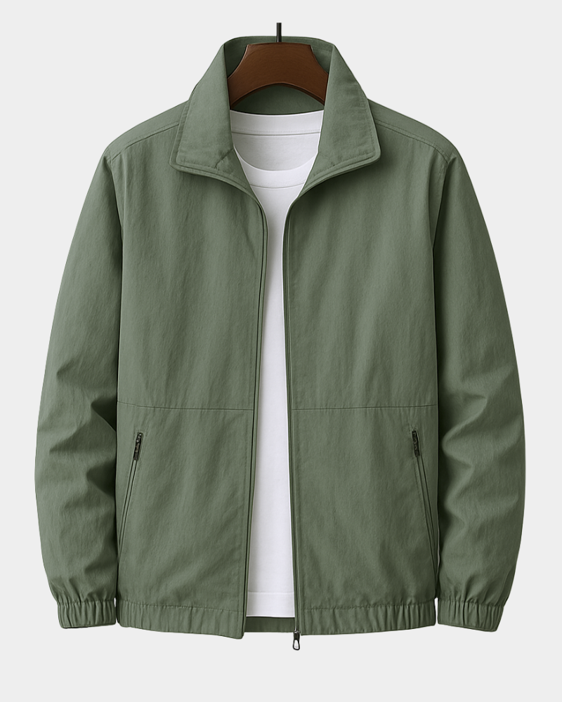 Leichte Herrenjacke mit Stehkragen und Reißverschlusstaschen | J&B - 2 - Jasminaboutique.com