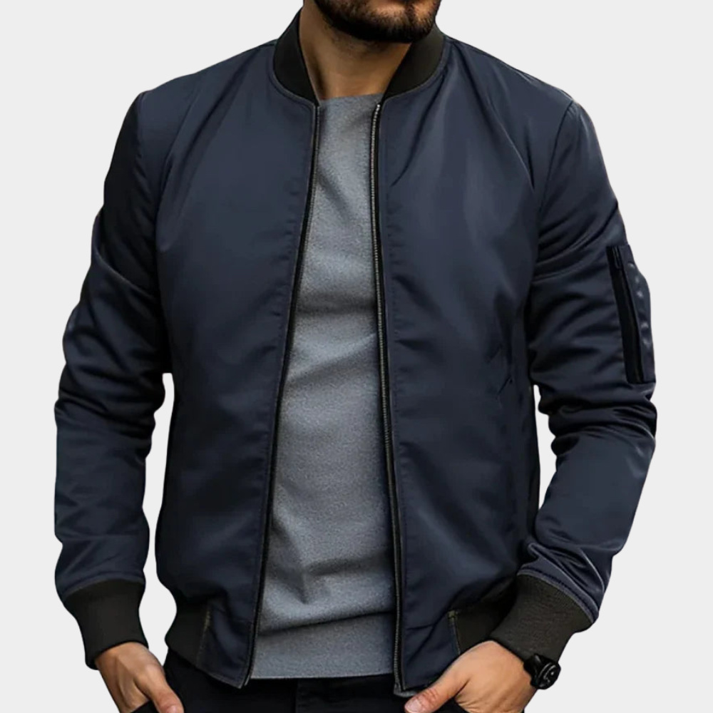 Bomberjacke Herren mit klassischer Passform und Taschen | J&B - 2 - Jasminaboutique.com