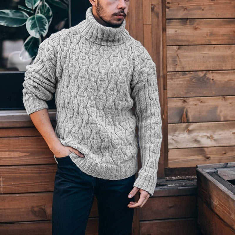 Pullover Herren mit Rollkragen und Zopfmuster | A&B - 8 - Annoboutique