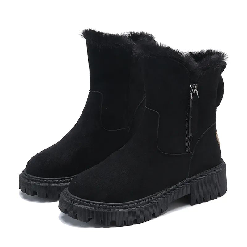 Damen Boots mit weichem Fellbesatz und robustem Profil | A&B - 5 - Annoboutique