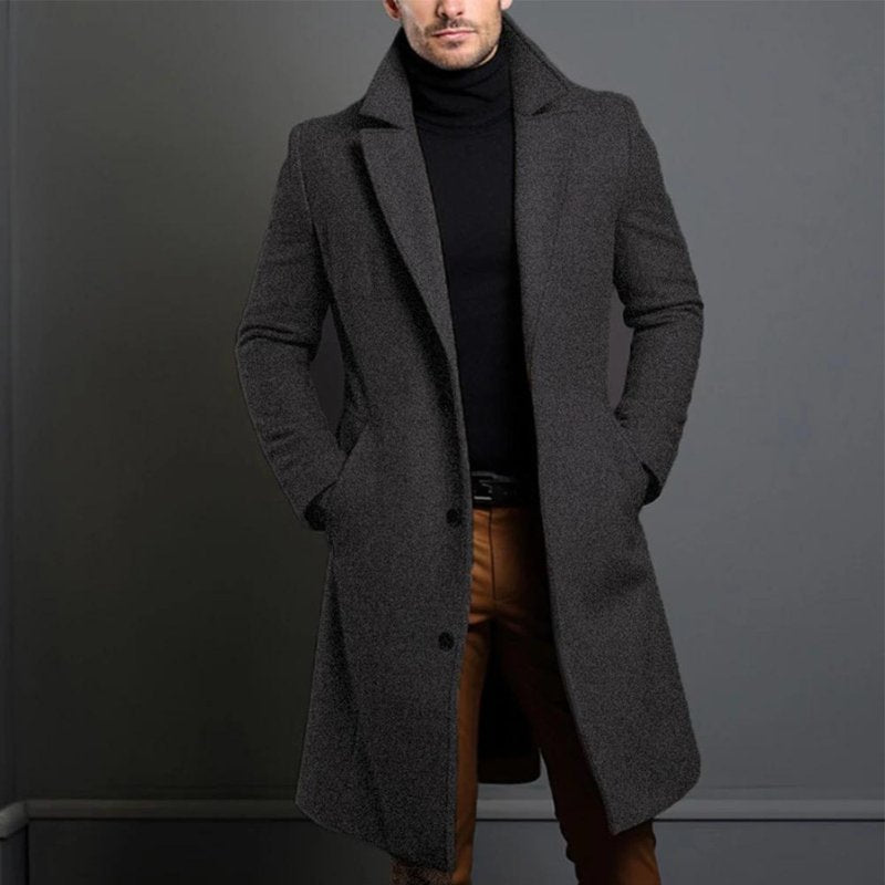 Men's Tailored Coat with High Collar and Slim Fit | M&B - 3 - Modern britwear