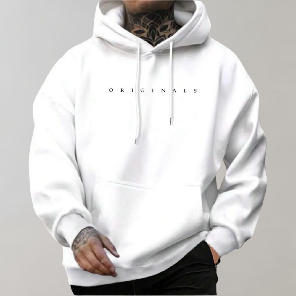 Hoodie Herren Oversize Schnitt mit minimalistischer Grafik - J&B; - 1 - Jasminaboutique.com