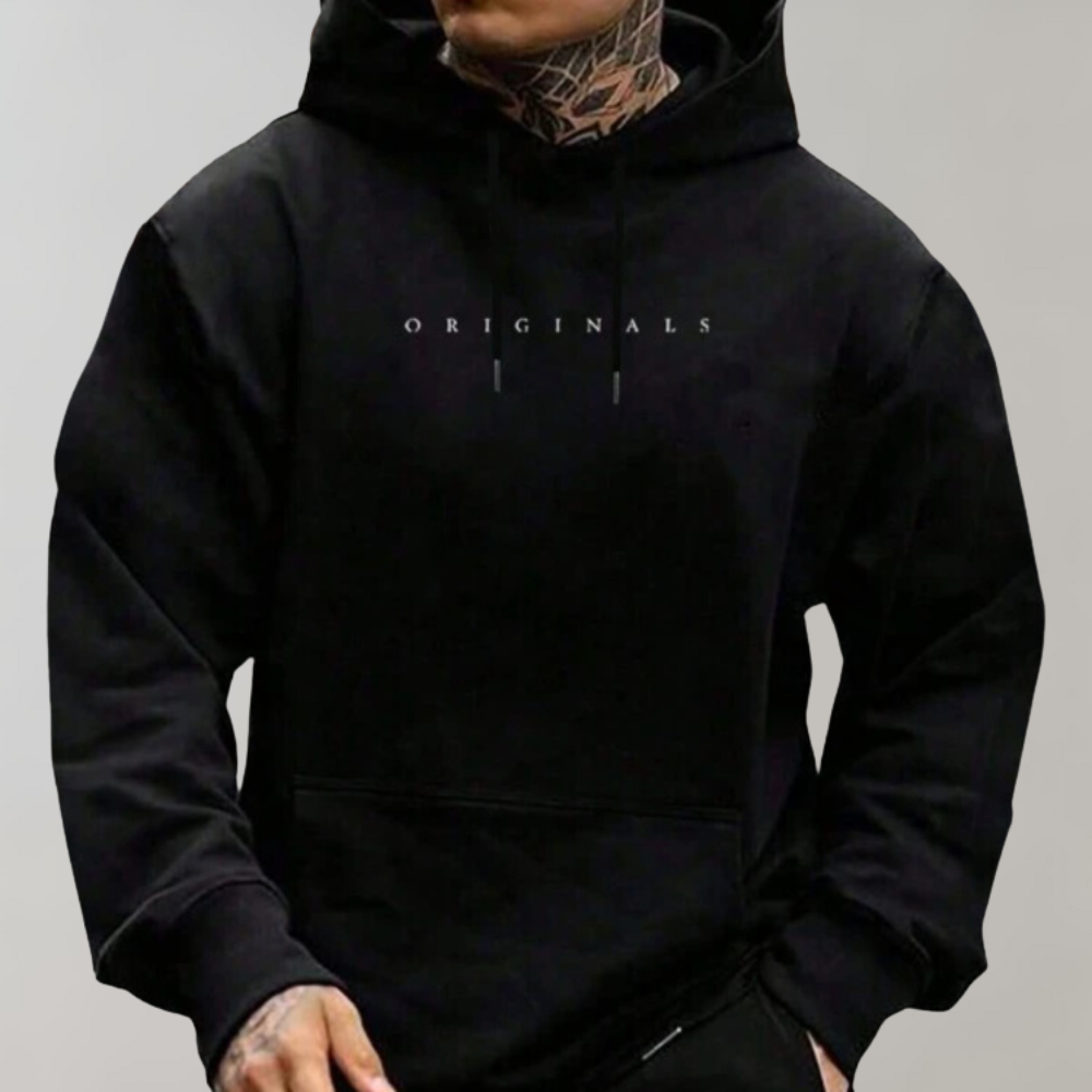Hoodie Herren Oversize Schnitt mit minimalistischer Grafik - J&B; - 2 - Jasminaboutique.com