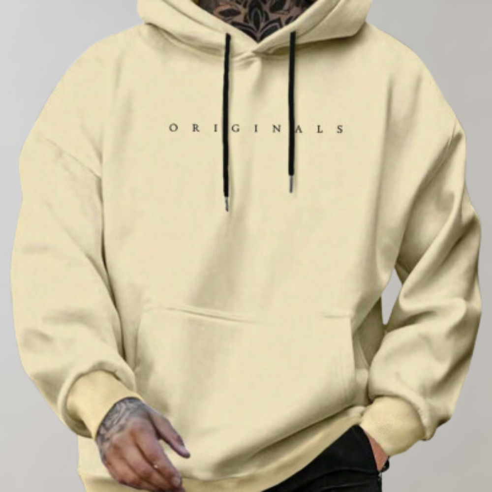 Hoodie Herren Oversize Schnitt mit minimalistischer Grafik - J&B; - 3 - Jasminaboutique.com