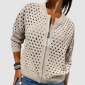 Kardigan Damen mit Ajour-Muster und Reißverschluss - J&B; - 1 - Jasminaboutique.com