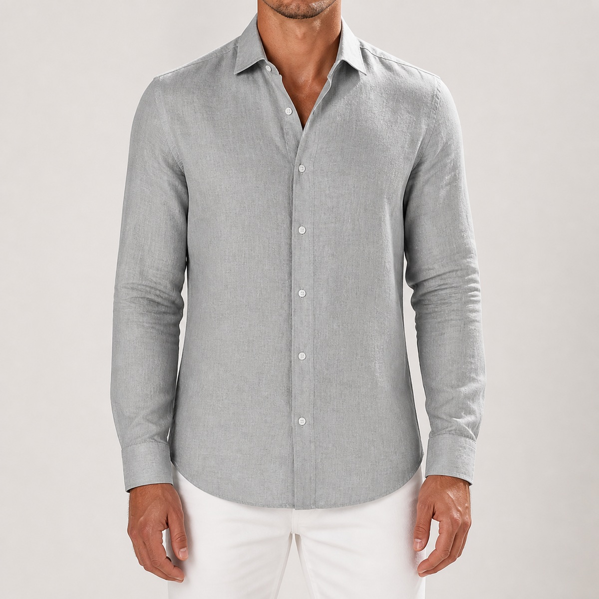 Herren Hemd mit langen Ärmeln und strukturiertem Look - J&B; - 1 - Jasminaboutique.com
