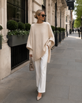 Pullover Damen Oversize mit Rundhalsausschnitt und langen Ärmeln - J&B; - 1 - Jasminaboutique.com