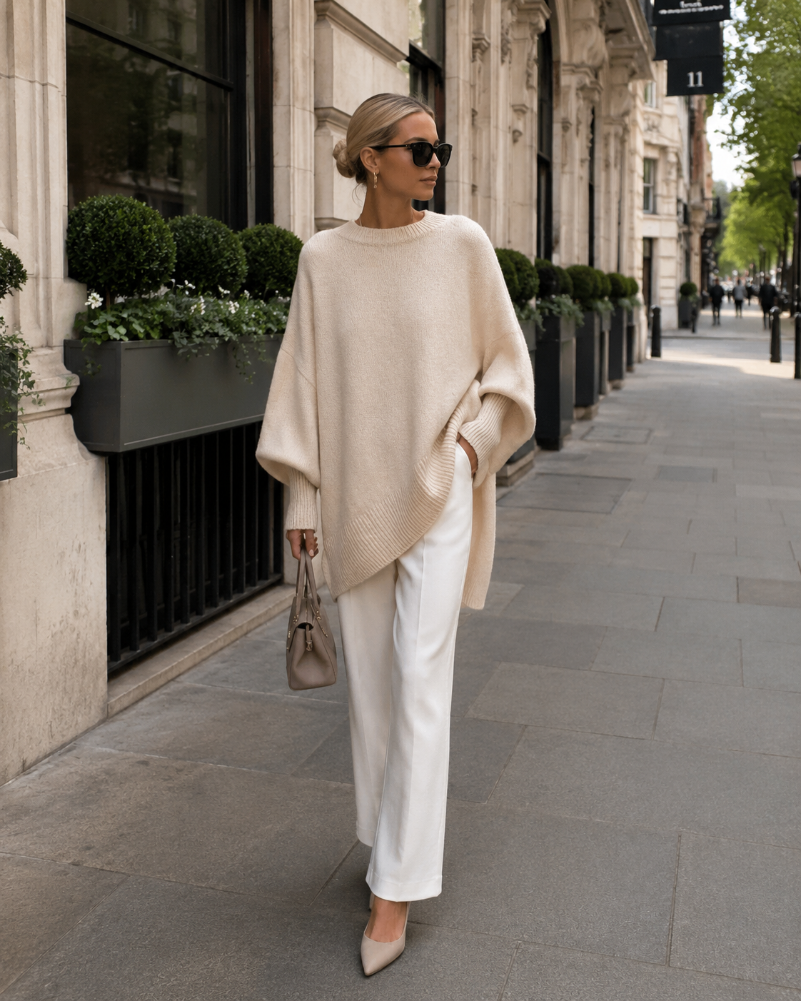 Pullover Damen Oversize mit Rundhalsausschnitt und langen Ärmeln - J&B; - 1 - Jasminaboutique.com