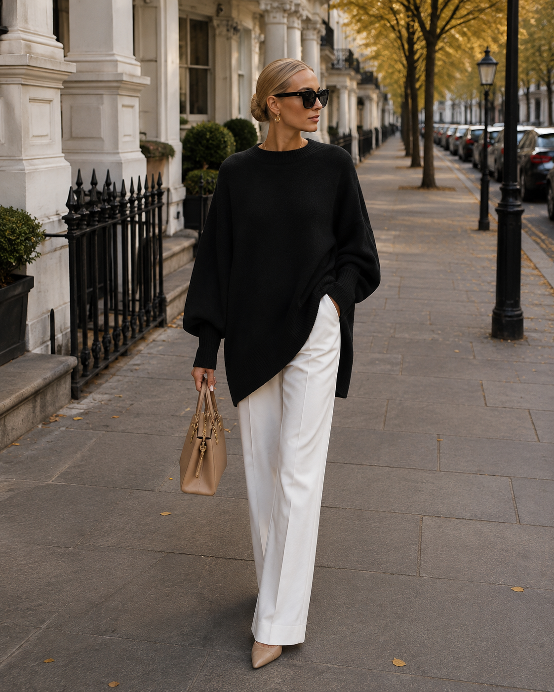 Pullover Damen Oversize mit Rundhalsausschnitt und langen Ärmeln - J&B; - 4 - Jasminaboutique.com