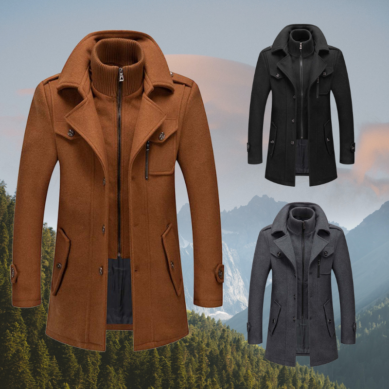 Herren Mantel mit modernem Schnitt und praktischen Taschen - J&B - 1 - Jasminaboutique.com