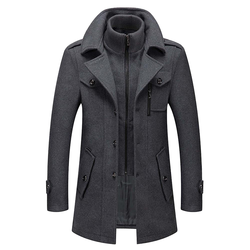 Herren Mantel mit modernem Schnitt und praktischen Taschen - J&B - 3 - Jasminaboutique.com