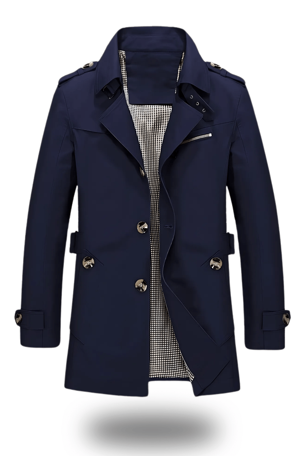 Trenchcoat Herren mit klassischer Silhouette und edlen Details - J&B - 4 - Jasminaboutique.com
