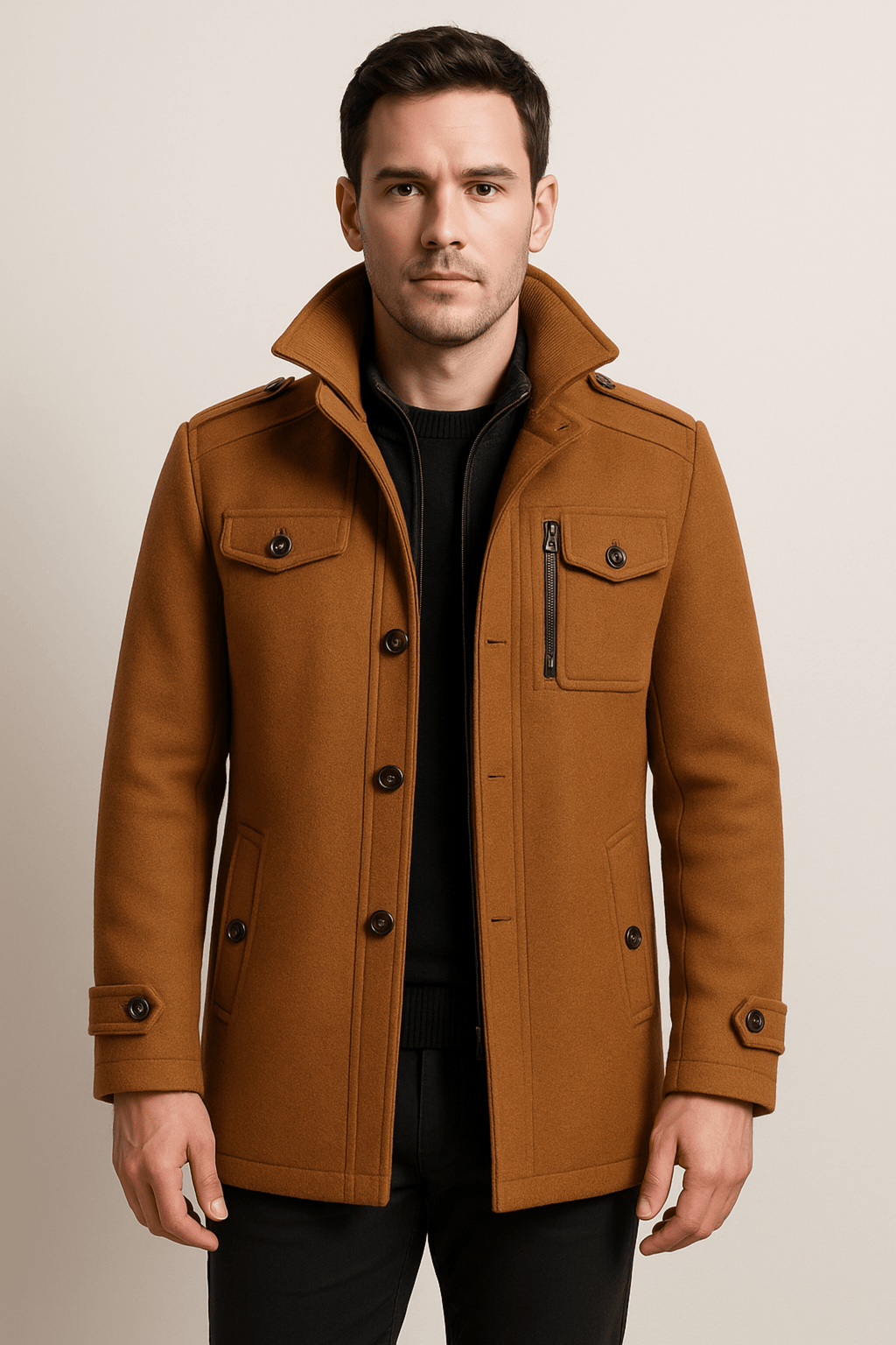 Jacke Herren mit markantem Schnitt und praktischen Taschen - J&B - 3 - Jasminaboutique.com