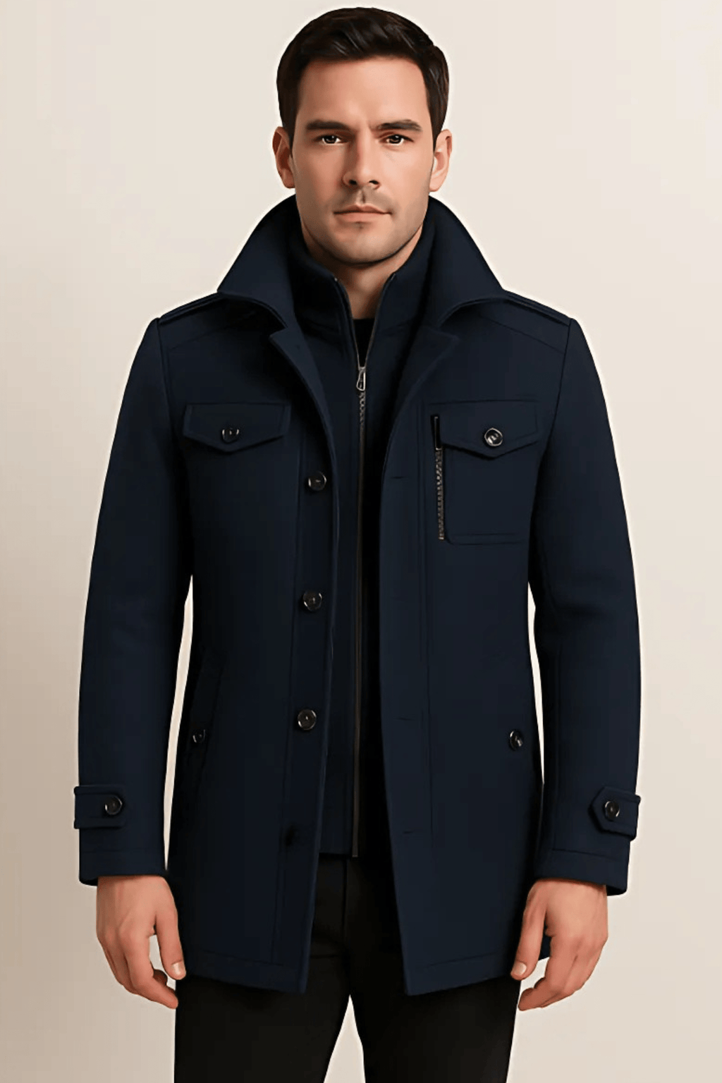 Jacke Herren mit markantem Schnitt und praktischen Taschen - J&B - 9 - Jasminaboutique.com