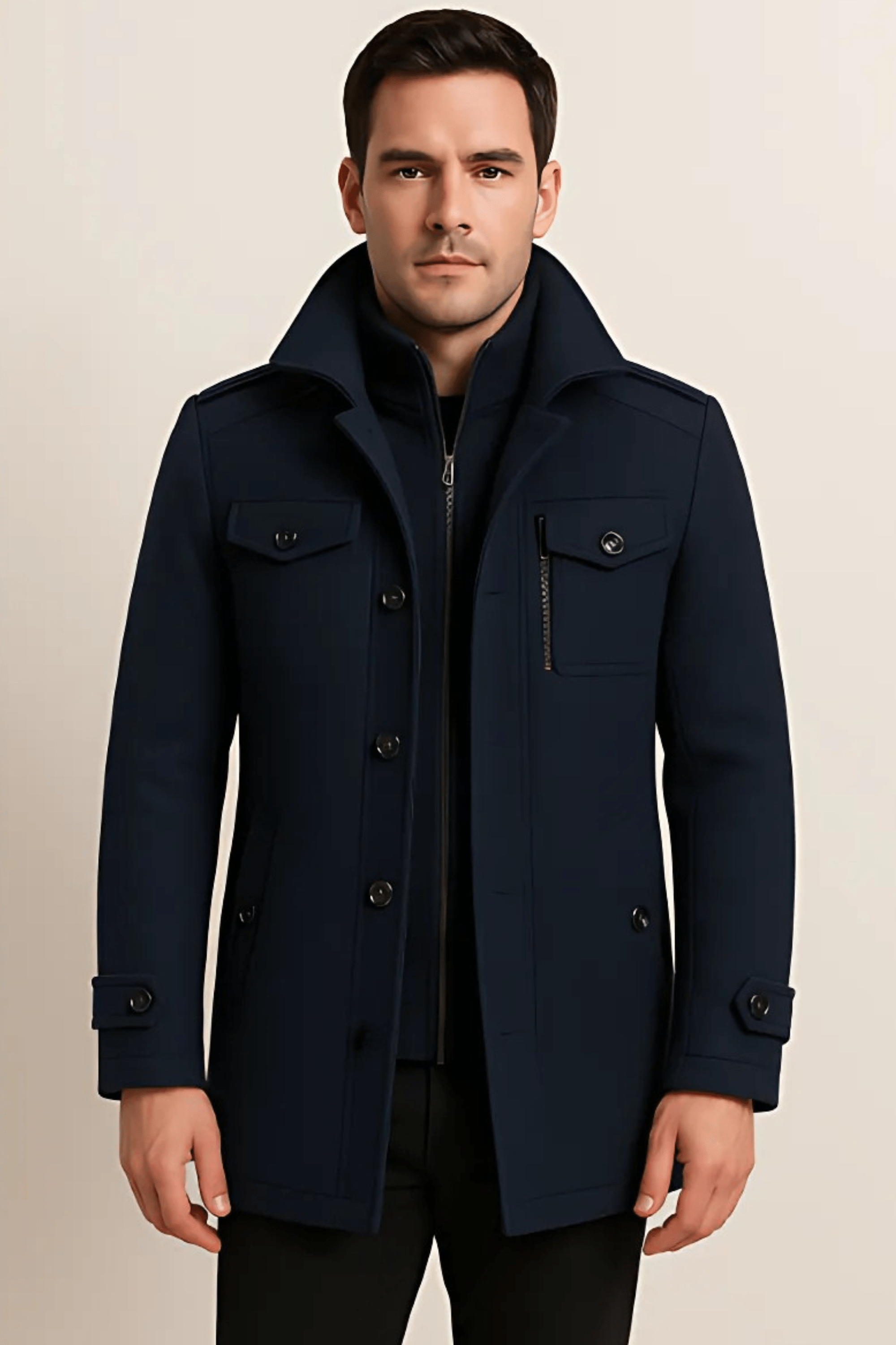 Jacke Herren mit markantem Schnitt und praktischen Taschen - J&B - 9 - Jasminaboutique.com
