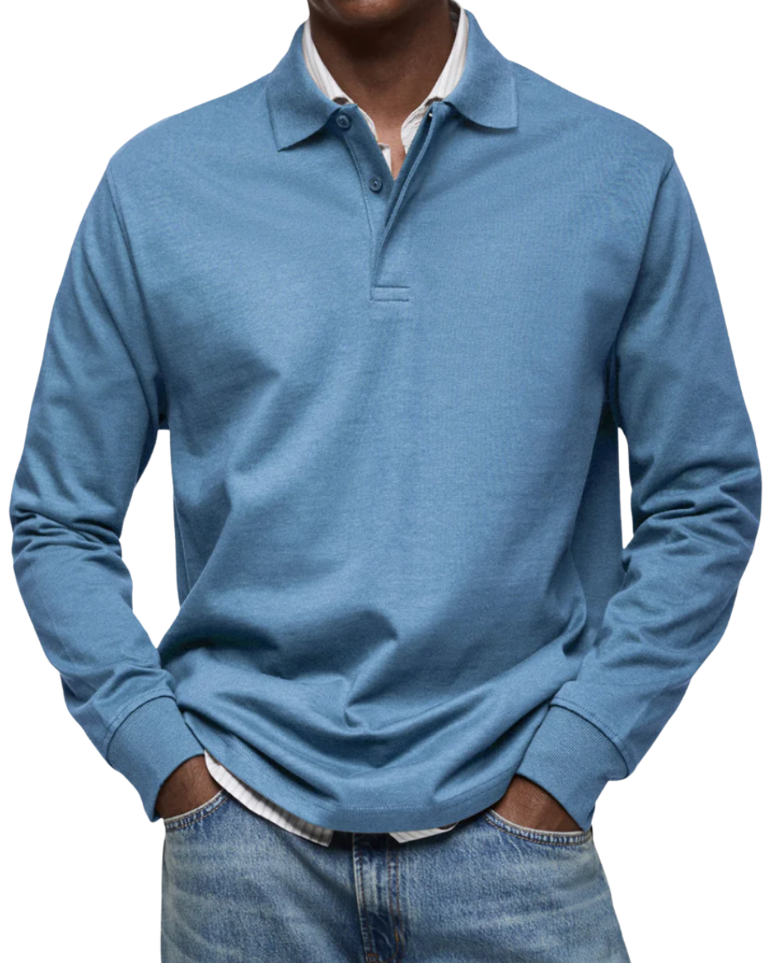 Herren Poloshirt mit langen Ärmeln - Klassischer Schnitt - J&B - 1 - Jasminaboutique.com
