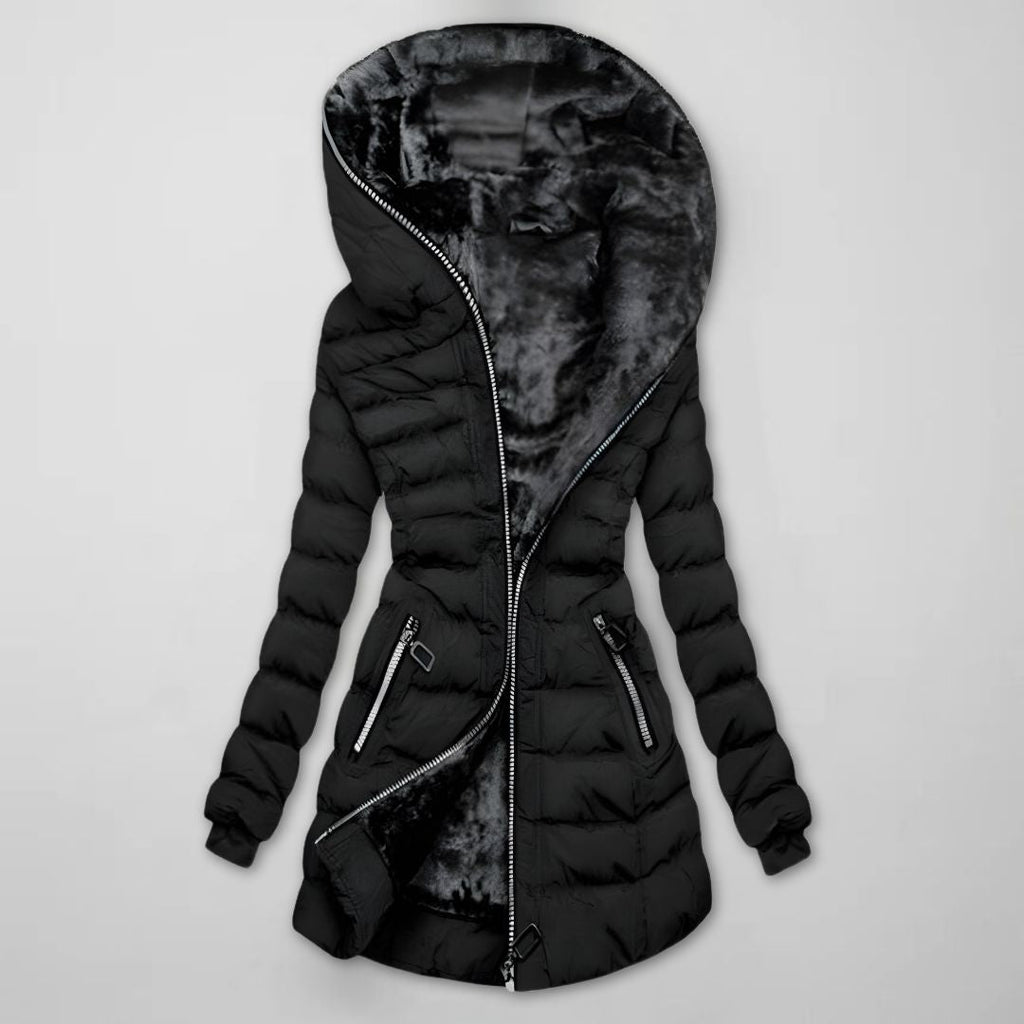 Damen Winterjacke mit Kapuze – Modischer, taillierter Schnitt und kuschelige Innenausstattung | A&B - 5 - Annoboutique