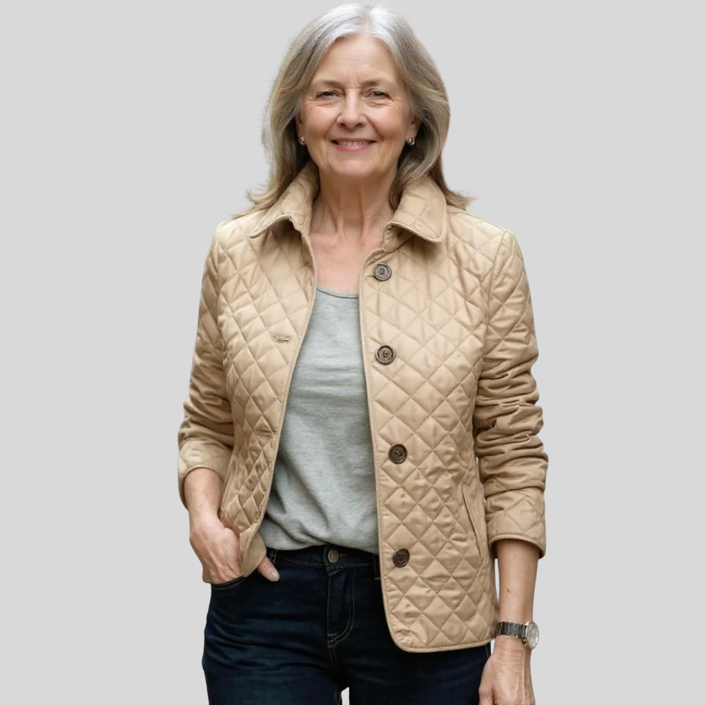 Damen Jacke mit Reverskragen und Steppdesign - J&B - 4 - Jasminaboutique.com