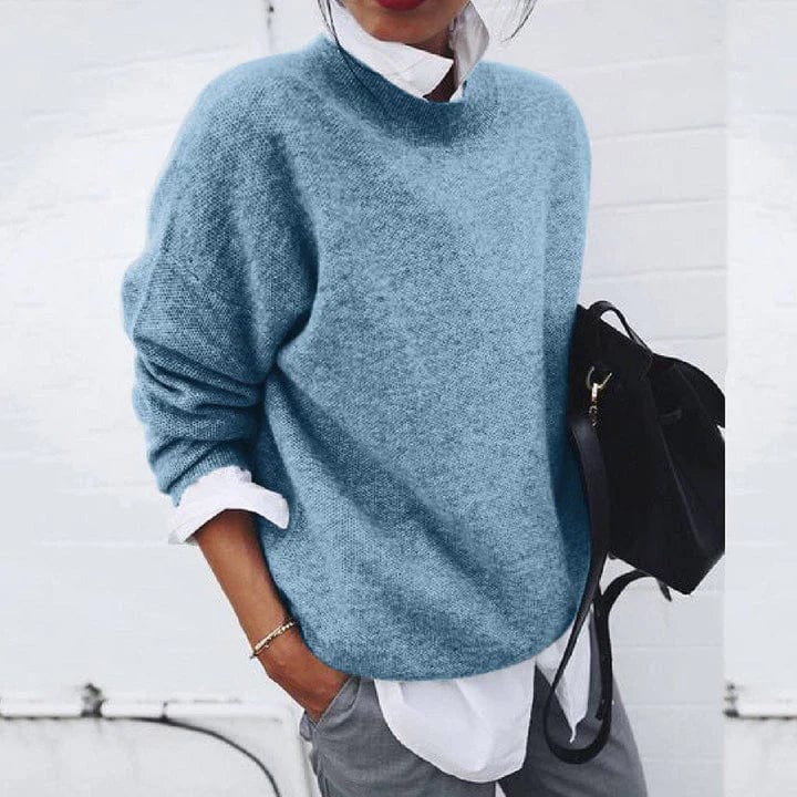Pullover Damen mit lässiger Passform und hohem Kragen | A&B - 1 - Annoboutique