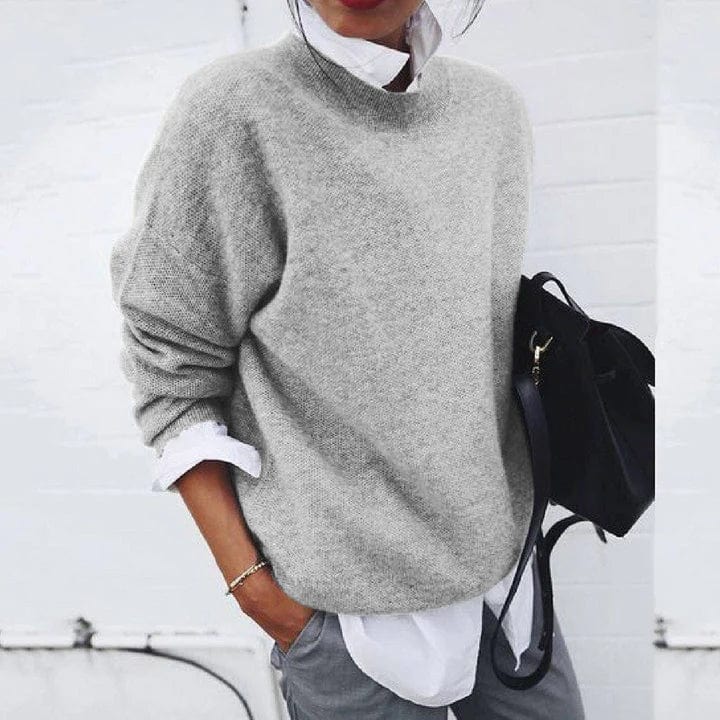 Pullover Damen mit lässiger Passform und hohem Kragen | A&B - 2 - Annoboutique