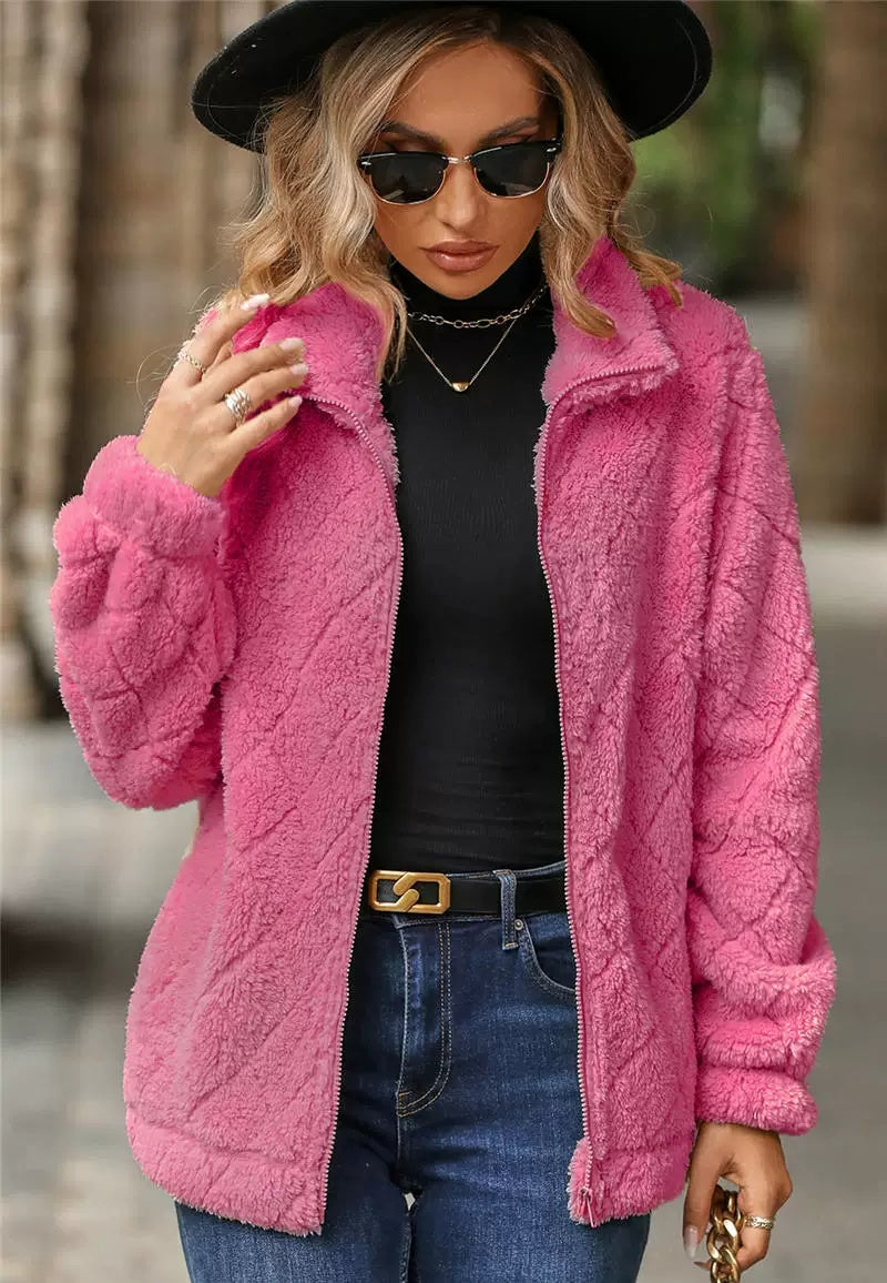 Damen Stehkragenjacke mit Reißverschluss und lässigem Schnitt | A&Z - 2 - Atelier-Zofia