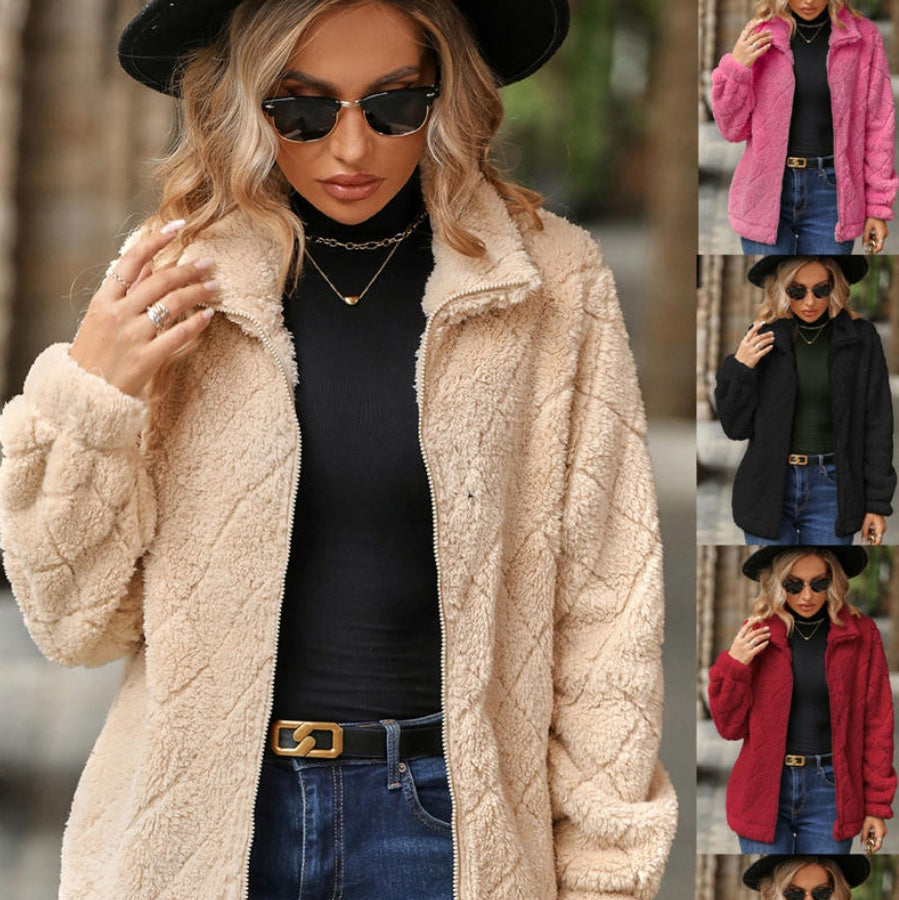 Damen Stehkragenjacke mit Reißverschluss und lässigem Schnitt | A&Z - 4 - Atelier-Zofia