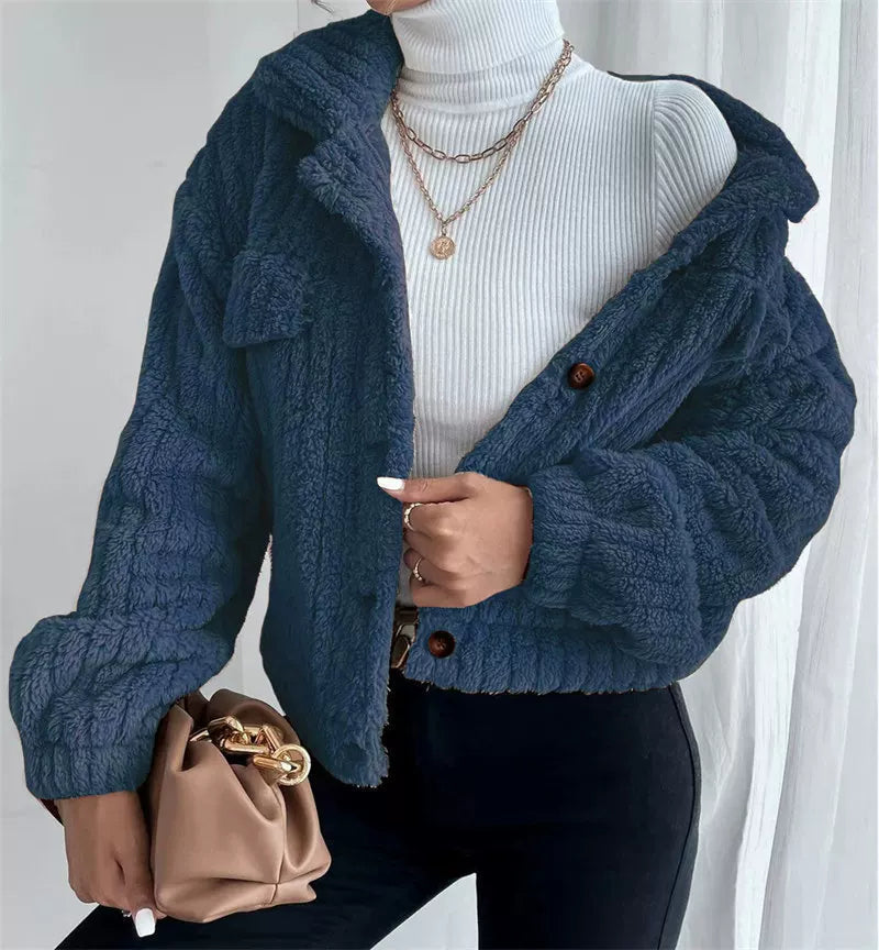 Damen Jacke mit lässigem Schnitt und Knopfverschluss | A&Z - 1 - Atelier-Zofia