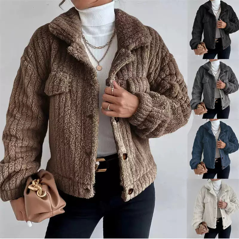 Damen Jacke mit lässigem Schnitt und Knopfverschluss | A&Z - 4 - Atelier-Zofia
